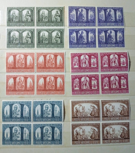 Serie De 6 Cuadros 4 Estampillas Vaticano  1966 Sw 501/6