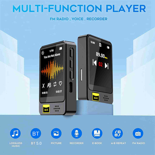 Reproductor Mp3 Mp4 Minialtavoz Usb Hi-fi Bt Con Carga Usb