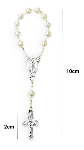 Imagem 4 de 4 de 32 Mini Tercinho Branco Folhado -perolas De 5mm