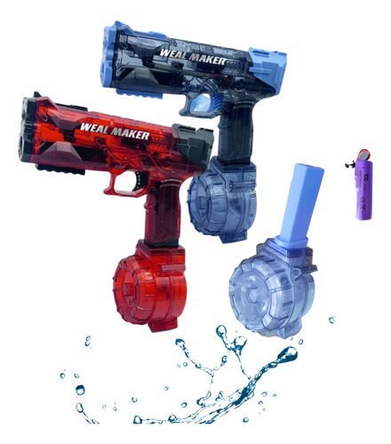 Pistola De Agua Recargable Alta Capacidad Niños Roja Y Azul