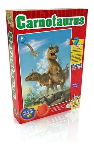 Rompecabezas 3d Puzzle Carnotaurus 204 Piezas Reversible