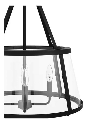 Lampara De Techo Colgante Negro Mate 4 Luces 20