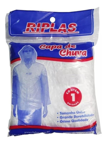 Capa De Chuva Transparente Descartavel Tamanho Único Riplas