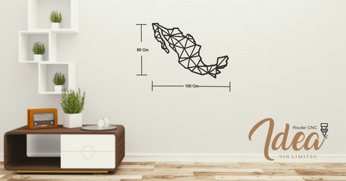 Cuadro Mexico Corte Láser 60x100 Cm Negro Negro