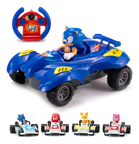 Sonic Coche De Control Remoto Para Niños Juguetes + Figuras