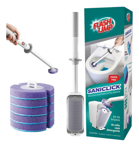 Escova Sanitária Limpador Vaso Privada Saniclick C/10 Refis