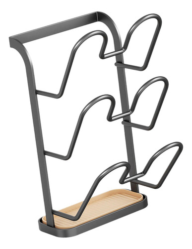 Soporte De Tapa Rack De Almacenamiento De 3 Nivel Gris