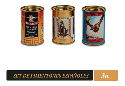 Pimentón Español Dulce,picante Y Ahumado Por 3 Unid 80 Grs