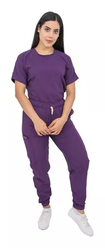 Uniforme Quirúrgico Stretch Antifluidos Morado Mujer Jogger