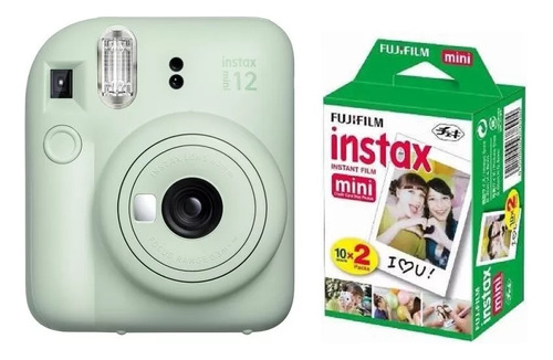 Cámara instantánea Fujifilm Instax Kit Mini 12 + 10 fotos mint green