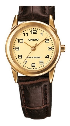 Reloj Casio Ltp-v001gl-9budf Mujer Cuero Original