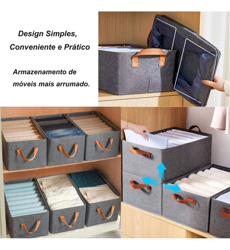 Kit 2, Organizador De Armario, Cesta Plegable Multiusos, Nue