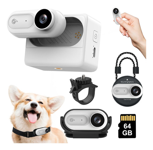 Mini Cámara Corporal 1080p Impermeable Con Clip Y Carga 2500 Blanco