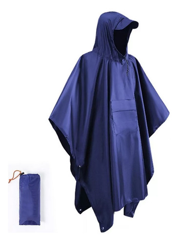 Poncho Grueso Impermeable Reutilizable 3 En 1 Con Capucha