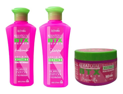 Kit Btx  Keratotal Shampoo + Acond + Máscara Bellissima