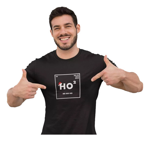 Camiseta Ho Ho Ho Navidad Elemento Químico Regalo Hombre M12