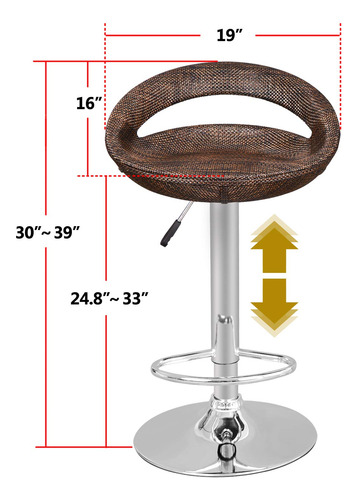 Zeny Juego De 2 Taburetes De Bar Ajustables Sillas De Bar