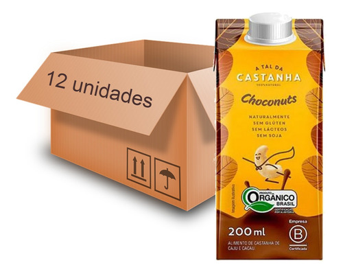 12x Bebida Choconuts Sem Lactose A Tal Da Castanha 200ml