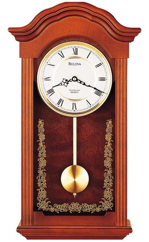 Reloj De Pared Bulova Clocks C4443 Vintage Madera Pendulo 