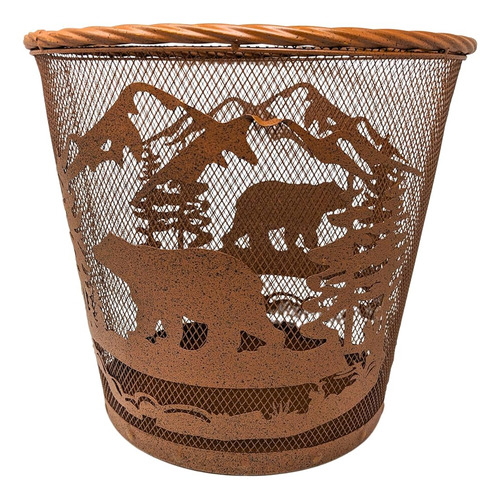 Cesto De Basura De Metal Para Osos En Un Bosque De Montaña R