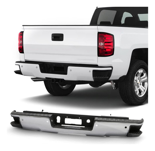 Parachoque Trasero Cromado Para Chevy Silverado Gmc Sierra 2