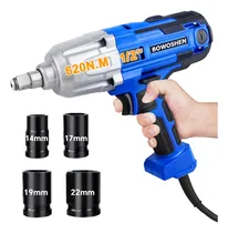 Comprar Llave De Impacto Eléctrica 620N.m Pistola De Impacto Profesional BOWOSHEN Kit De Llave De Impacto Con Cable Con 4 Dados, Pistola Impacto De 1\u002F2 Pulgadas