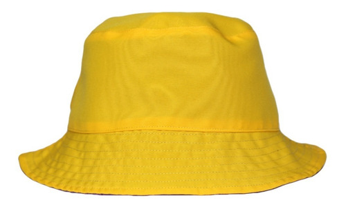 Imagen 2 de 3 de Bucket Hat Morado Rústico / Amarillo