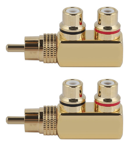 2 Unids Audio Video Señal Rca Adaptador Splitter Conector 1