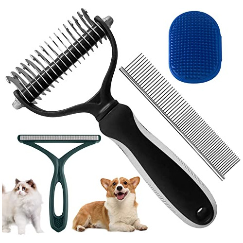 Pet Dematting Tool  Double-sided Undercoat Rake For Dog...