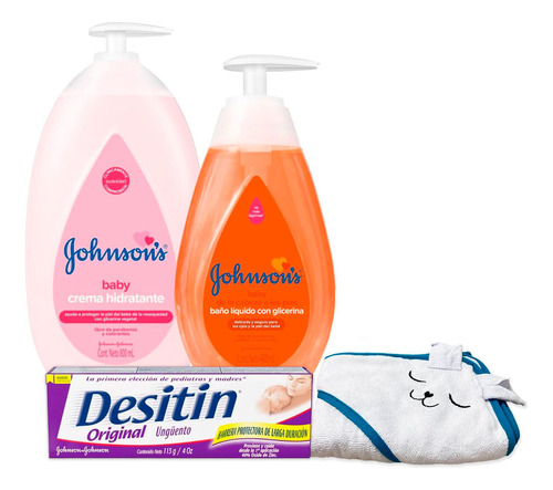 Kit Crema Antipañalitis Y Corporal + Baño Liquido Johnson's