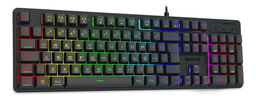 Teclado Membrana Gamer Redragon Netherbane Rainbow K521-r