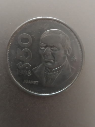 Moneda De $50 Pesos De 1988 Benito Juárez 