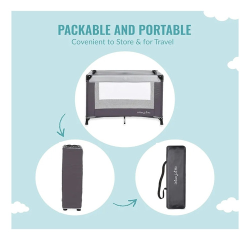 Cuna Cama Portable Con Base Firme Verde (Usado)
