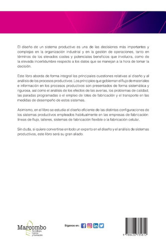 Diseño Y Análisis De Sistemas Productivos, De Framiñán Torres, Jose M.. Editorial Alfaomega - Marcombo, Tapa Blanda, Edición 1 En Español, 2023