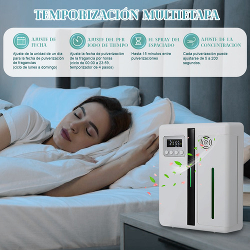 Time4buy Difusor Bluetooth De Profesional Aromatización,Nano atomización,difusión uniforme de la fragancia,temporización de cuatro etapas,fragancia cíclica,eliminación de olores, fragancia moderada