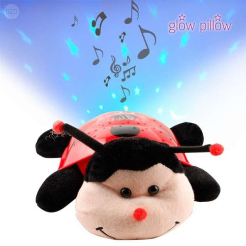 Imagen 4 de 6 de Peluche Mariquita Musical Lampara Y Proyector Luces 35cms Lb