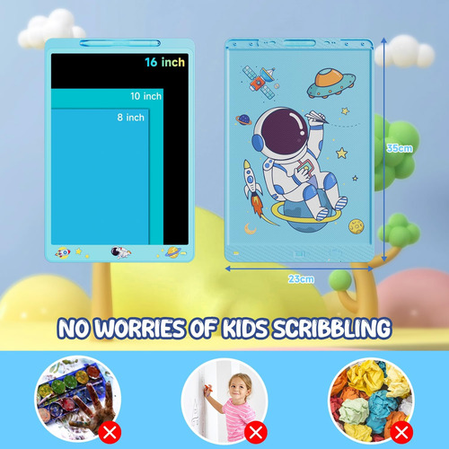 Tableta De Escritura Lcd De 16 Pulgadas Para Niños, Tablero