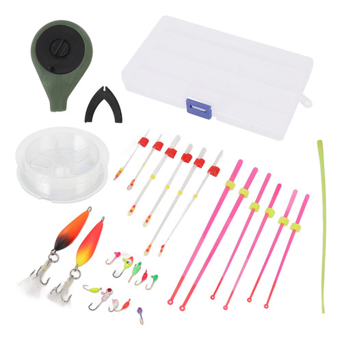 Set De Anzuelos Para Pesca En Hielo, Mini Carrete, Portátil