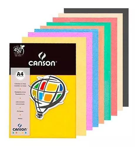 Papel Color Vivaldi A4 185g Sortido Fogo com 25 folhas Canson - Lepok