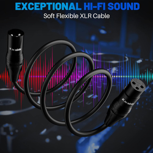Cable De Micrófono Xlr De 250 Pies, Parche C Duradero Y Flex