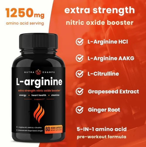 L-arginine L-citrulina Oxido Nitrico Booster Usa 1330 Gramos