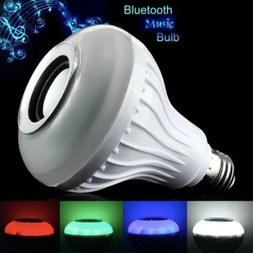 Imagen 3 de 4 de Foco Bocina Led 7w Multicolor Bluetooth Con Control Remoto
