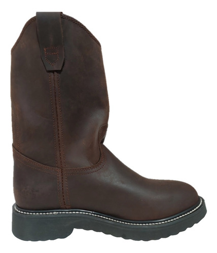 Imagen 1 de 7 de Bota Establo Trabajo Tipo Rooper Piel Suela Goma Café Crazy