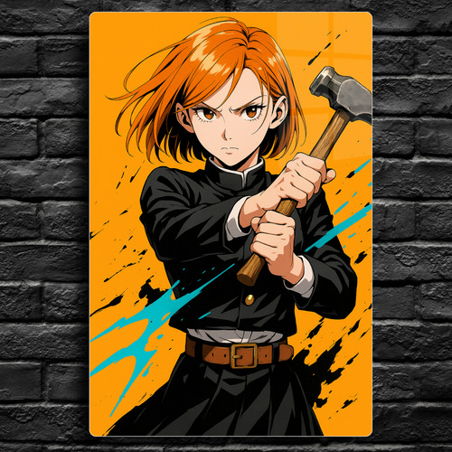 Póster Nobara Jujutsu Kaisen En Metal + Soporte 20x30