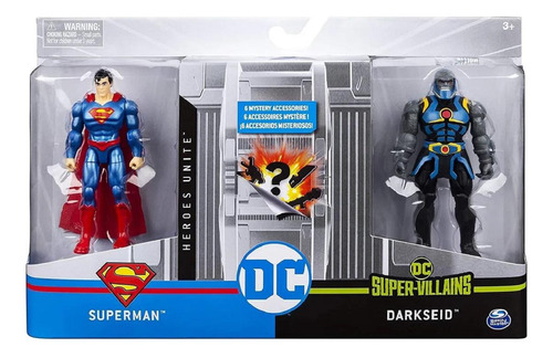 Bonecos Dc Superman E Darkseid 10cm Sunny Brinquedos