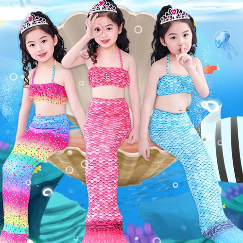 Bata De Natación Para Niñas, Disfraz De Cola De Sirena Para Sirena