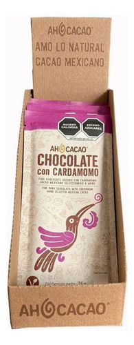 Chocolate Con Cardamomo Ah Cacao 5 Barras De 75g