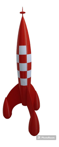 Cohete De Tintin Y Milu Impresión 3d X 72 Cms  De Altura