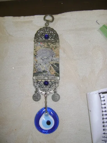 Placa Colgante Con Ojo De Horus Metal Tela , Traida De Efeso (Usado)