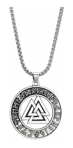 Collar Vikingo Con Colgante Nórdico Odin De Valknut Amuleto